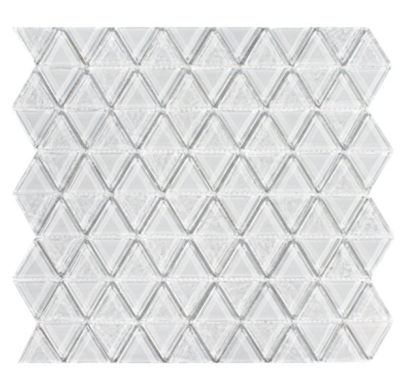 Aquatica White Stone Glass Mosaic - Triangle - Glossy