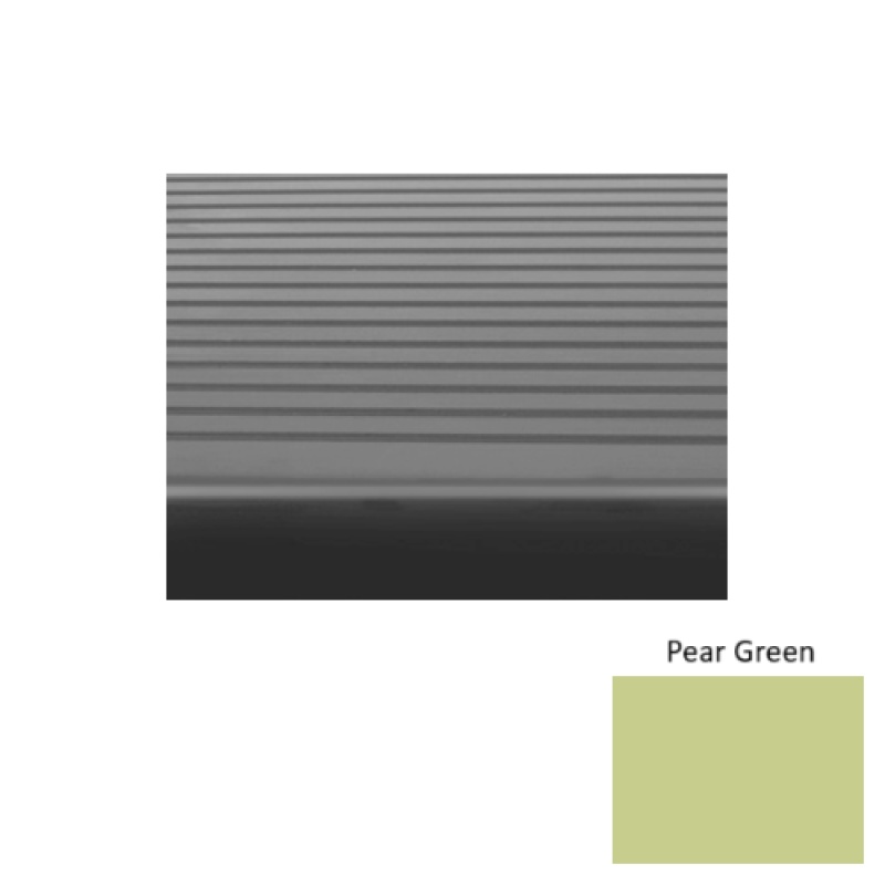 Solid 81 Pear Green Light Duty Rib Rubber (Rd) With Safety Yellow Abrasive Strip Stair Tread - Ribbed