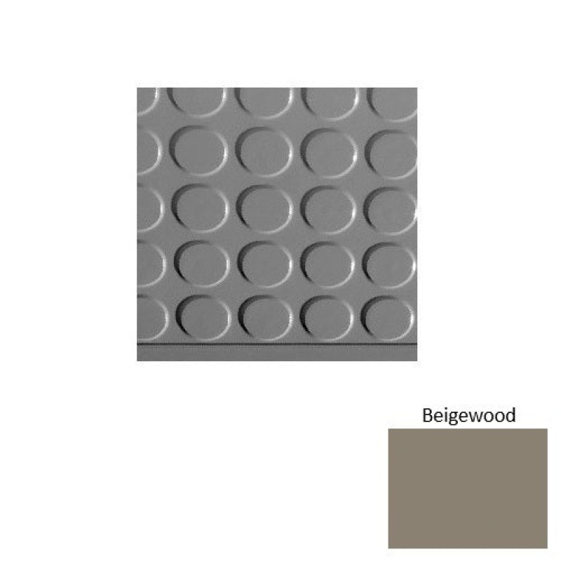 Solid 97 Beigewood Vantage Raised Circular 15" Depth Rubber (Sq) Stair Tread With Dupont Kevlar - Textured