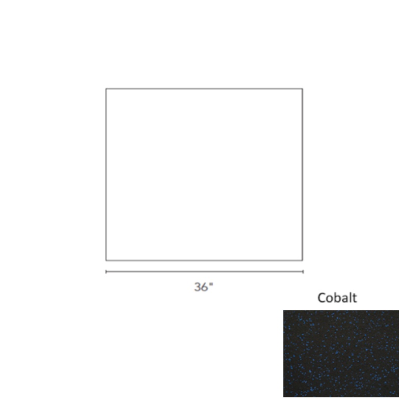 Cobalt Recoil Fitness Flooring Square Edge Tile 0% Chip 1/4 Gauge - Urethane - 36" X 36"