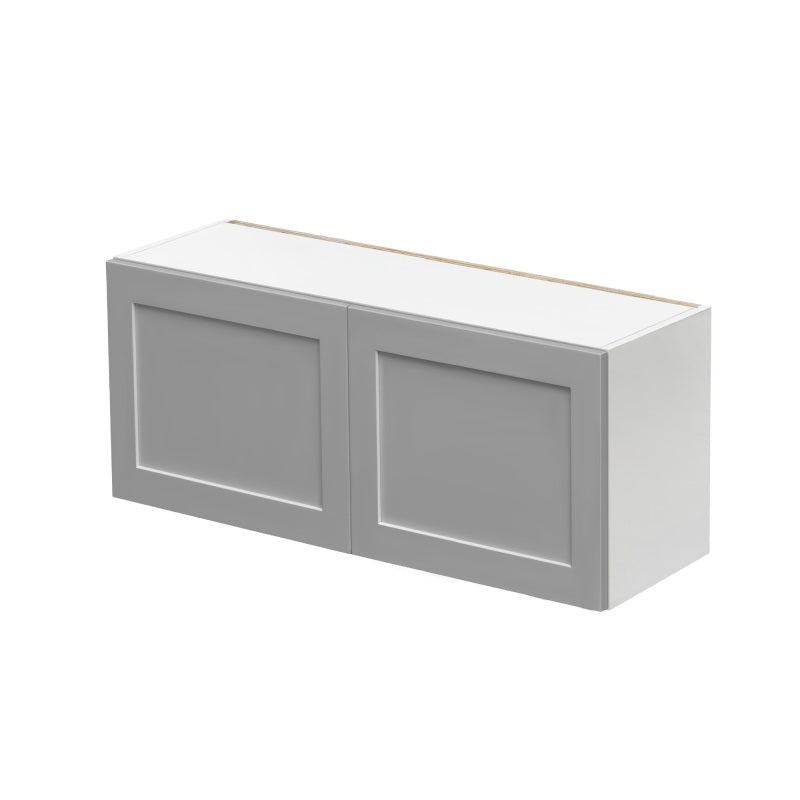 Mallorca Dolphin Gray Shaker Wood Kitchen Wall Cabinet - 36" X 12" X 15" (Assembly Required) - Dolphin Gray