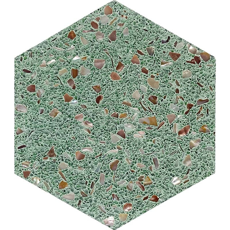 Aquaterra Green Shell Mosaic - Hexagon - Glossy