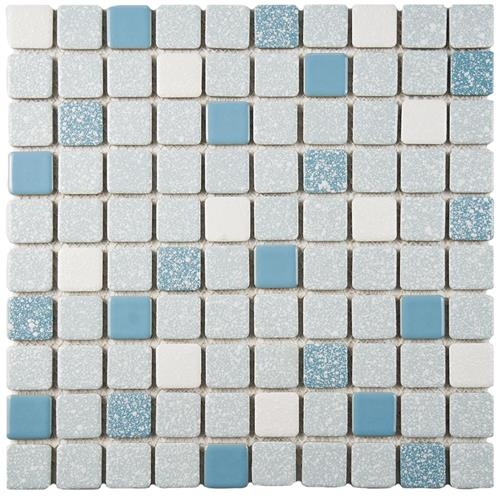 Crystalline Blue Porcelain Mosaic - 11 3/4" X 11 3/4" - Mixed