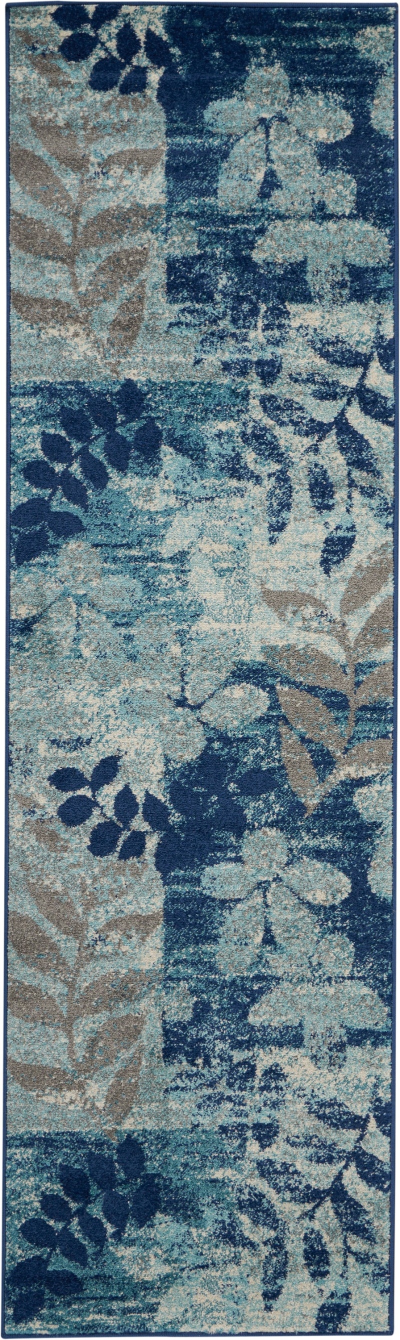 Tranquil Navy / Light Blue Runner Rug
