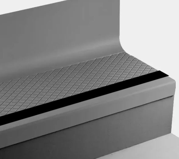 Grey Diamond Rubber Stair Tread with Riser