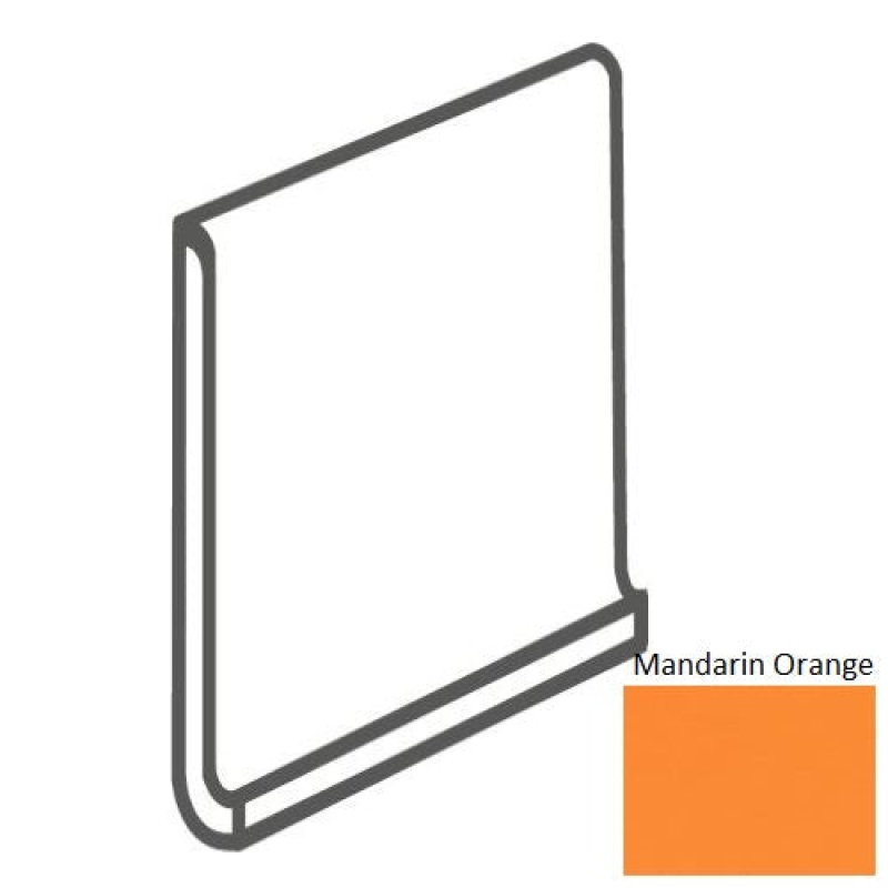 Bright & Matte Mandarin Orange Ceramic Wall Trim