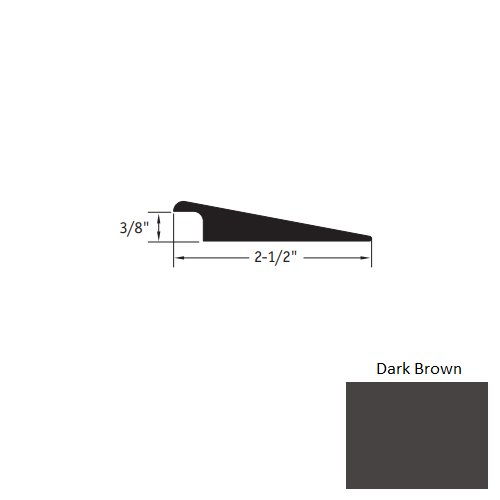 Johnsonite Dark Brown Vinyl Moulding / Trim