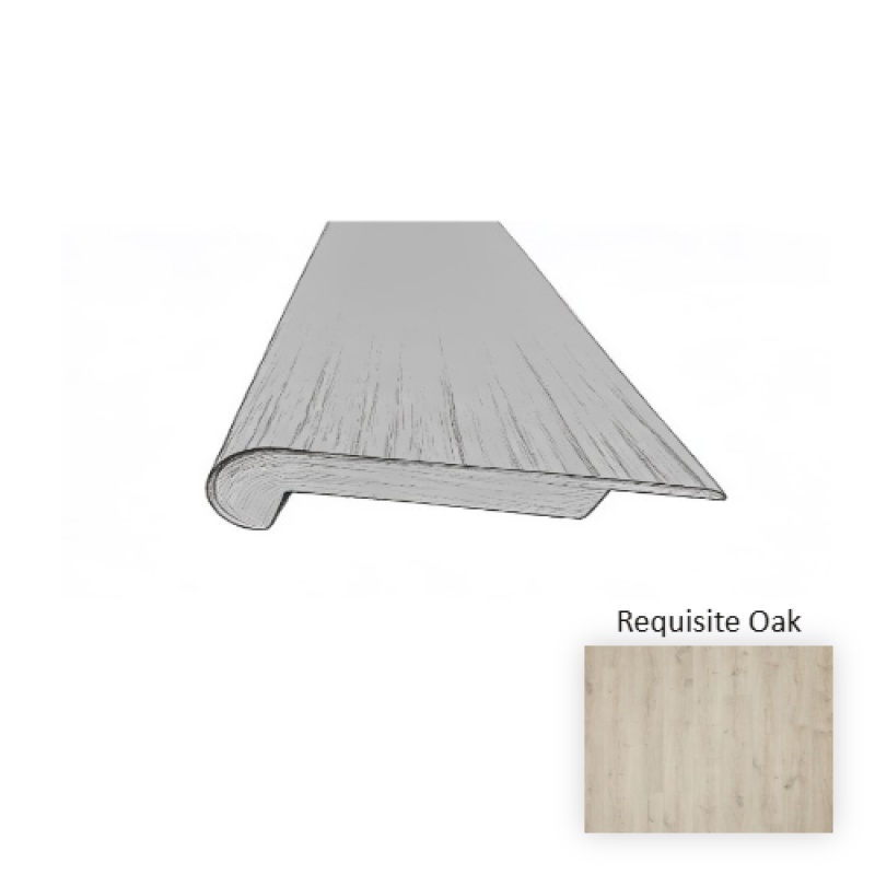 Naturetek Plus Vestia Requisite Oak Laminate Wood Moulding / Trim - 78.5" Overlap Stair Nose - Textured