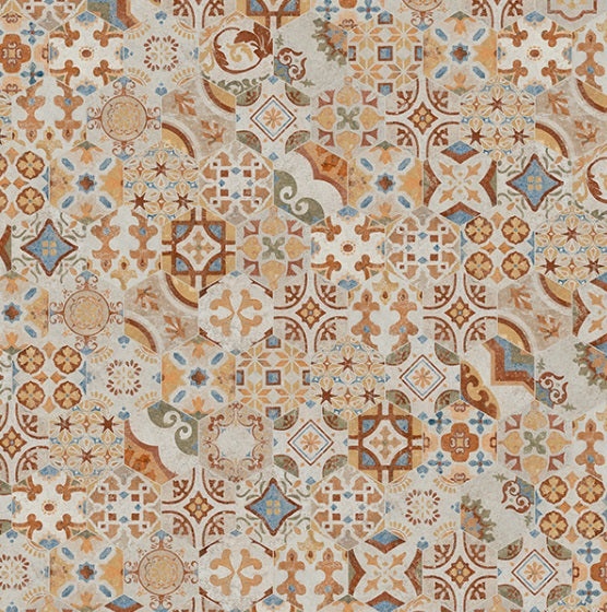 Cotto Del Campiano Terre Emiliane Mix Hex Porcelain Tile - Matte - 6" X 7"