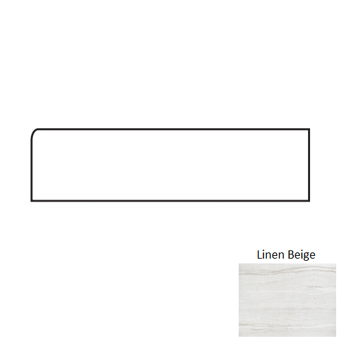 Delray Linen Beige Porcelain Floor Trim - 3" X 24" Bullnose