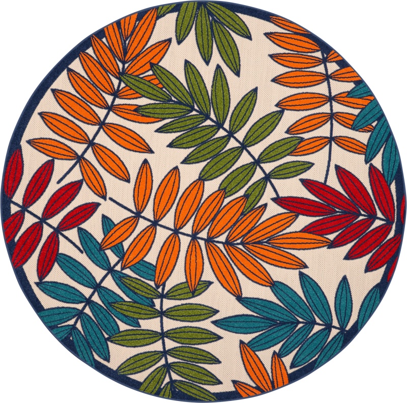 Aloha Alh18 Multicolor Round Area Rug