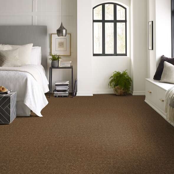 Caress By Shaw Quiet Comfort Classic Ii Tobacco Leaf Nylon Carpet - Textured