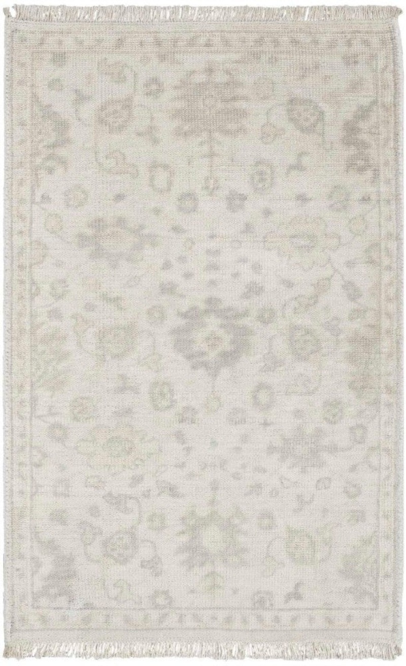 Aldora Ivory Grey Ald14 Bamboo Silk Traditional Area Rug - 10 Ft X 14 Ft - Ivory Grey