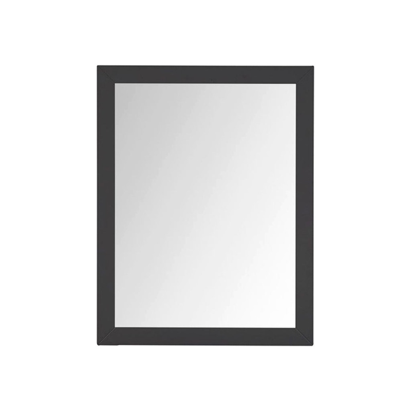 Castor Black Glass Framed Bathroom Mirror - 28" X 36" - Black
