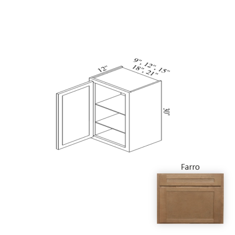 W1830 Farro Wood Kitchen Wall Cabinet