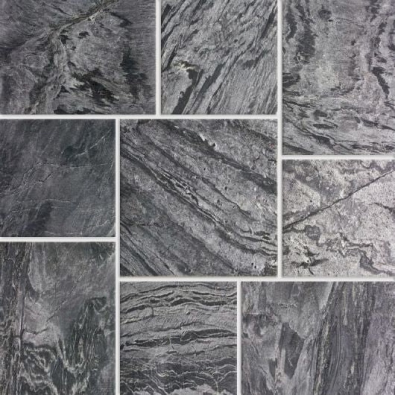 Silver Gray Slate Tile - Honed - 16" X 16"