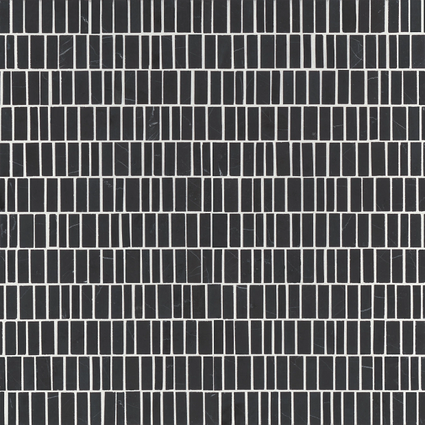 Monet Nero Marquina 7 Marble Mosaic - Mini Brick - Honed