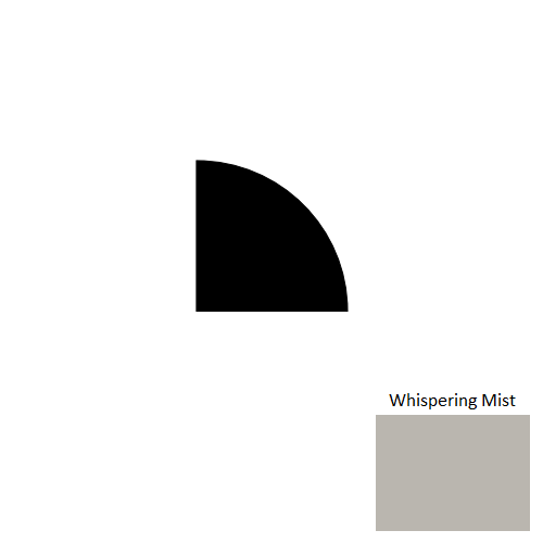 Johnsonite Whispering Mist Rubber Moulding / Trim - 1/2" X 8 Ft (96") X 1/2" Millwork Quarter Round - Millwork Quarter Round