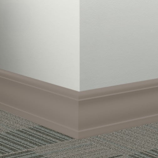 Johnsonite Toast Rubber Millwork Contoured Wall Base, 4" x 96" x 1/2" Silhouette