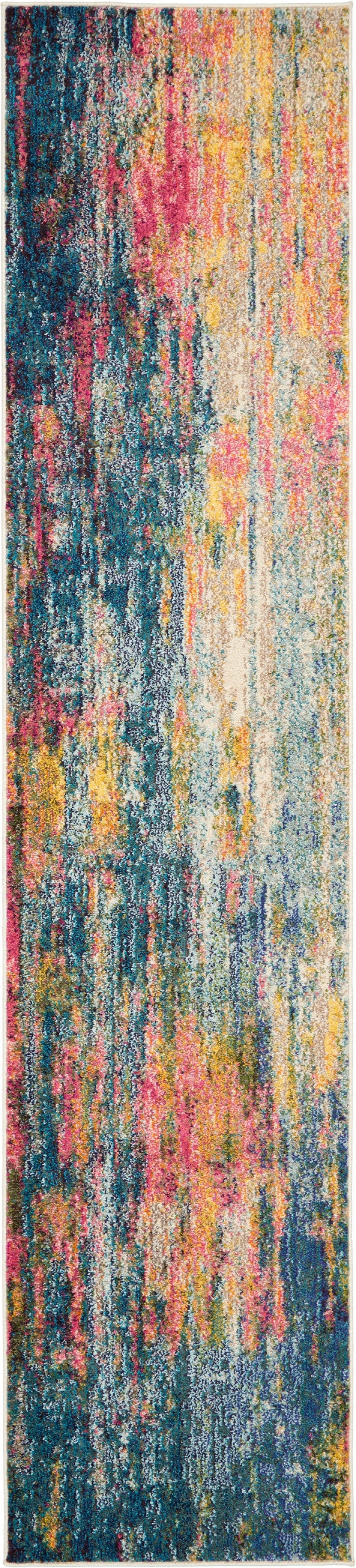 Celestial Ces09 Blue / Yellow Area Rug Runner