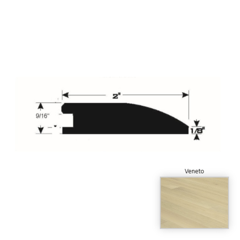 D'vine French White Oak Veneto Hardwood Moulding / Trim - 90" Reducer - Brushed Matte