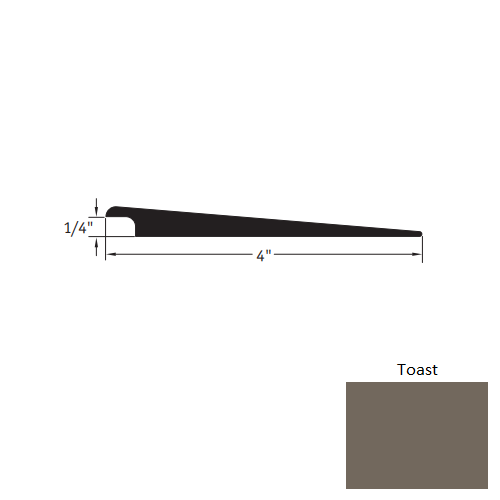 Johnsonite Toast Vinyl Moulding / Trim - 4" X 12 Ft (144") X 1/4" Wheeled Traffic Transition - Wheeled Traffic Transition