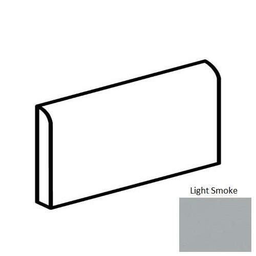 Bright & Matte Profiles Light Smoke Ceramic Wall Trim - 3" X 6" Bullnose 6" Side - Glossy