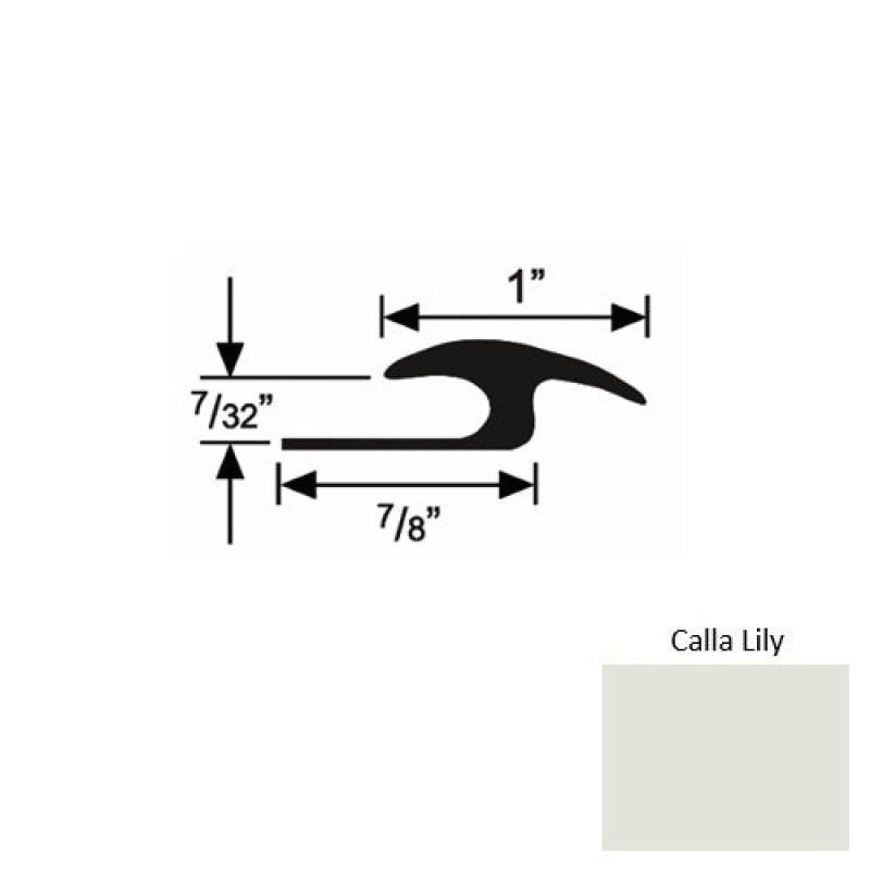 Solid 50 Calla Lily Rubber Tile / Carpet Joiner - 7/8" X 9 Ft (108") X 7/32"