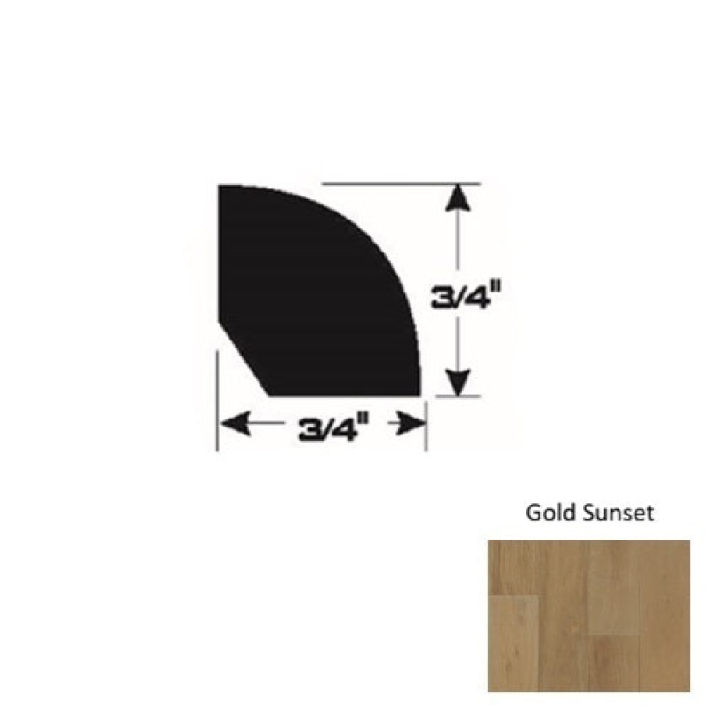 Timberbrushed Gold Sunset Heights Hardwood Moulding / Trim - 3/4" X 90" Quarter Round - Urethane & Aluminum Oxide