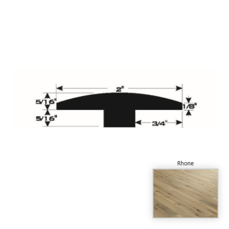 D'vine French White Oak Rhone Hardwood Moulding / Trim - 90" T Molding - Brushed Matte