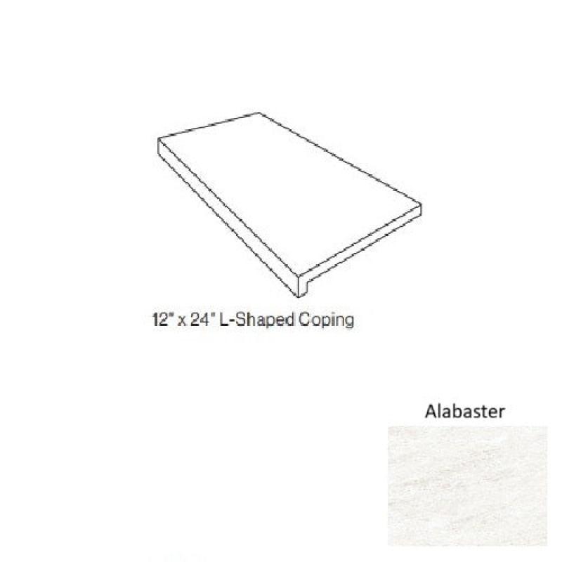 Vitreux Extra Alabaster Porcelain L Shaped Coping