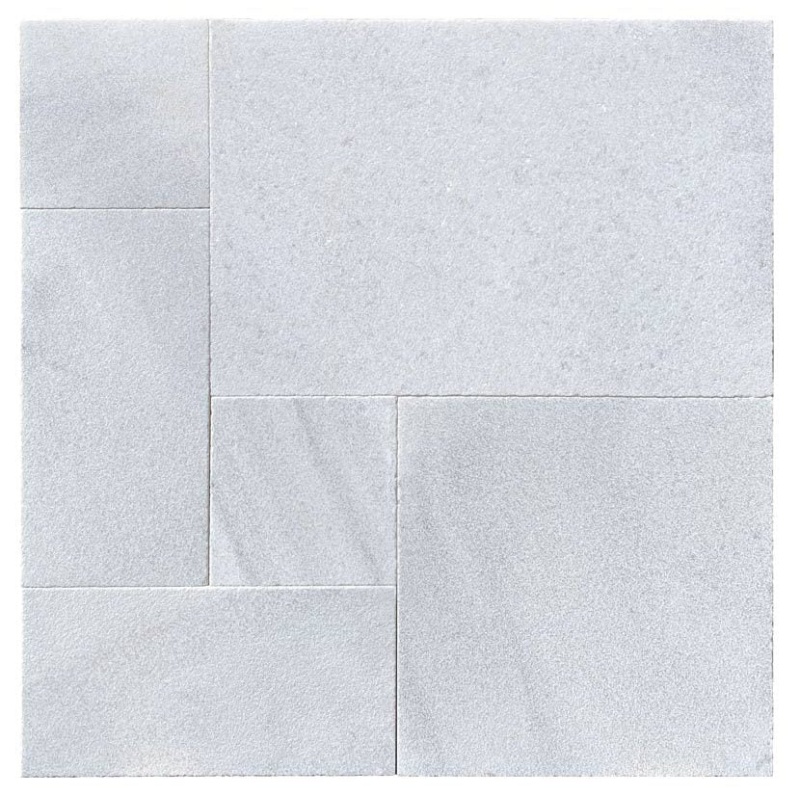 White Marble French Paver Versailles Pattern - Sandblasted & Brushed - Various Sizes