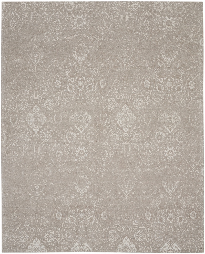 Nourison Damask Das06 Light Grey Area Rug, 8 Ft x 10 Ft