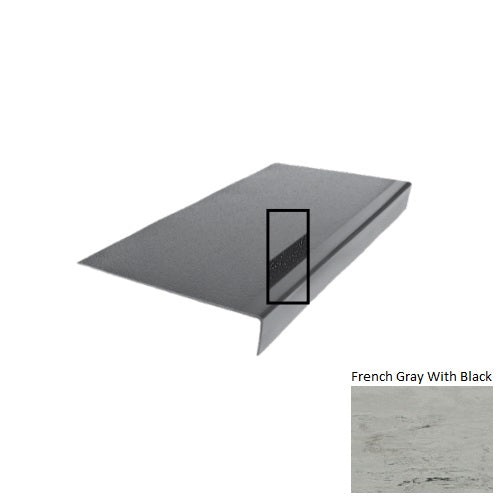 French Gray with Black Rubber Stair Tread