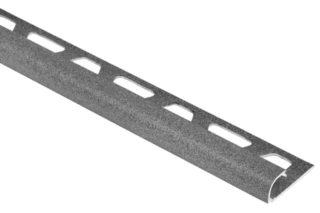 Rondec Bullnose Tile Edging Trim - Pewter Textured Color Coated Aluminum