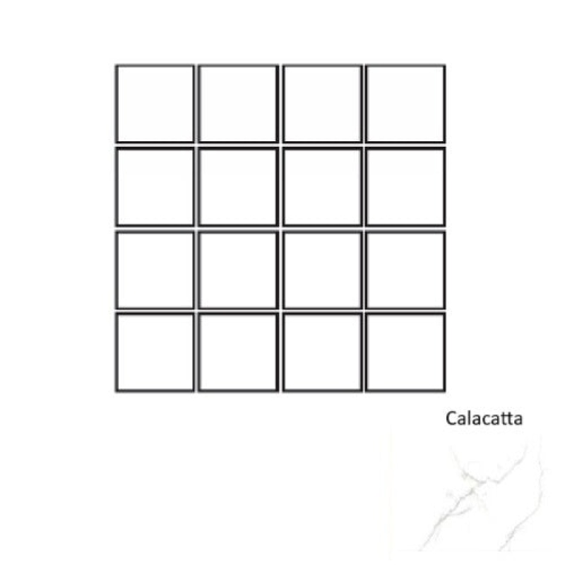 Cora Calacatta Porcelain Mosaic - 3" X 3" - Matte