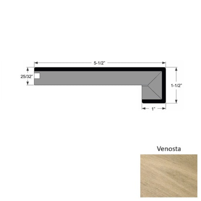 La Grande Venosta Urethane Square Stair Nose, 5 1/2" x 118"