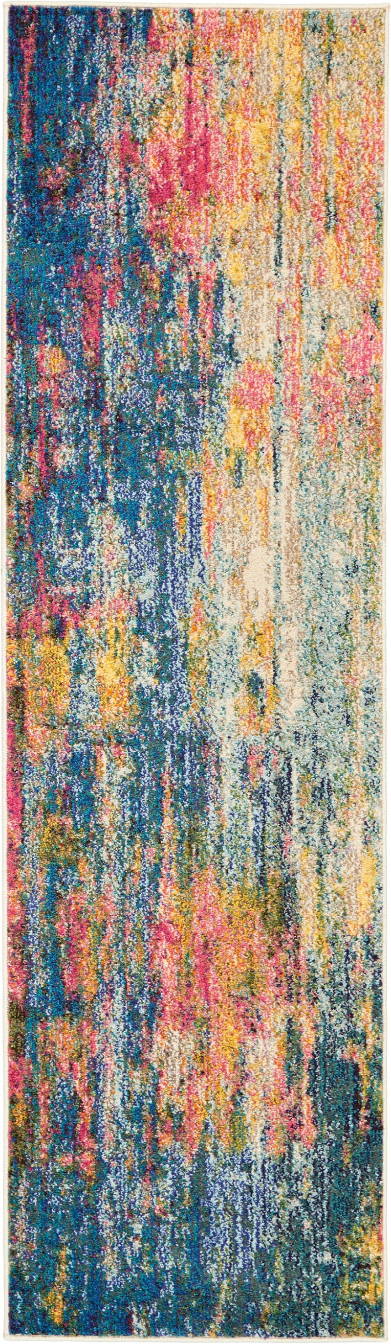 Celestial Ces09 Blue / Yellow Runner Rug
