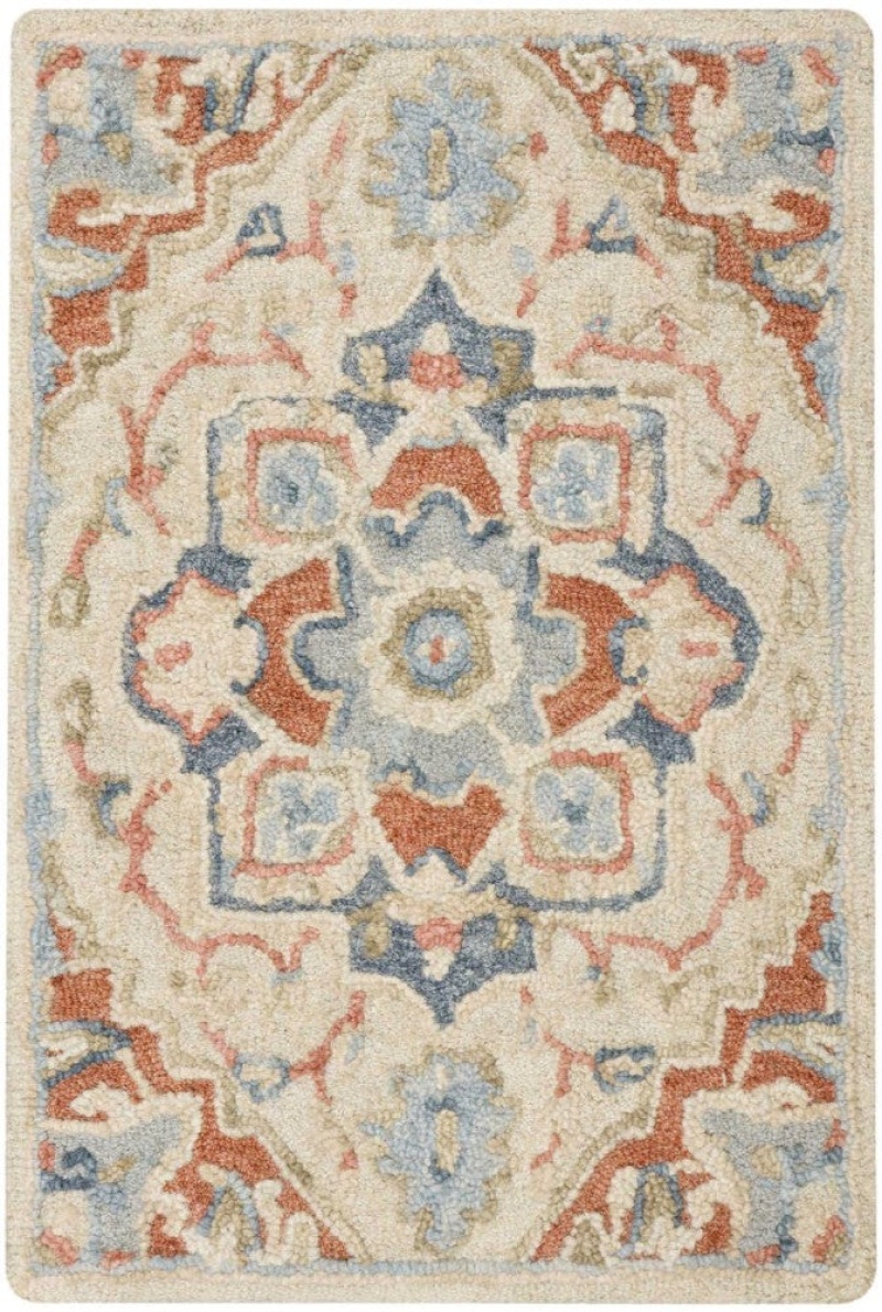 Nourison Maison Rust Ivory Wool Farmhouse Area Rug – 10 ft x 14 ft