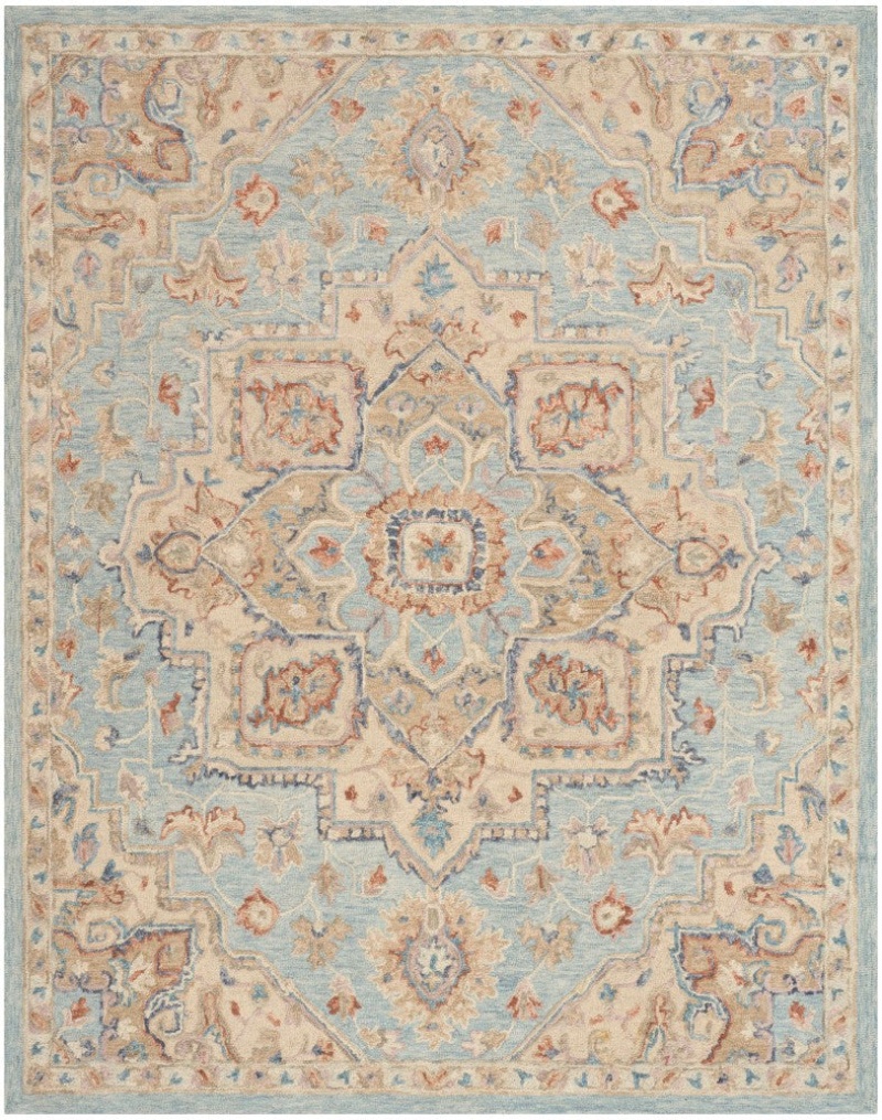 Maison Light Blue Ivory Wool Area Rug
