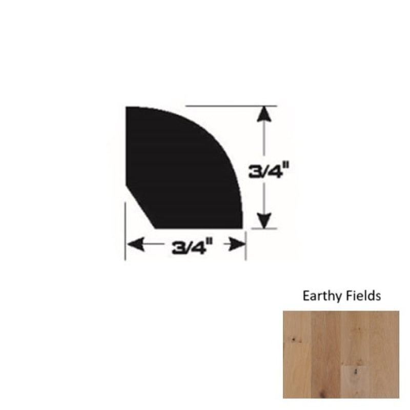 Timberbrushed Silver Earthy Fields Hardwood Moulding / Trim - 3/4" X 90" Quarter Round - Urethane & Aluminum Oxide
