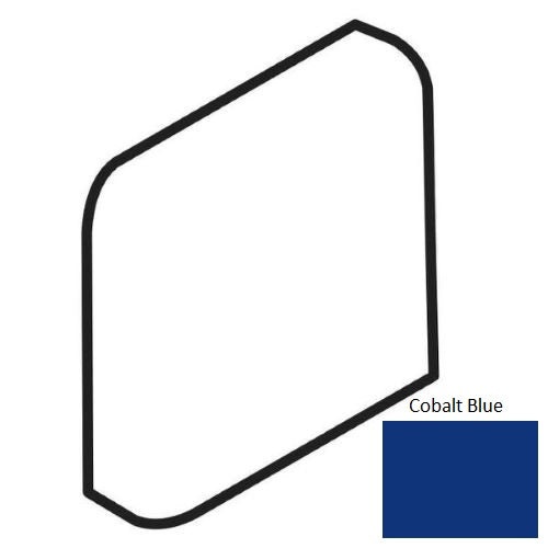 Color Wheel Classic Cobalt Blue Ceramic Wall Trim - 2" X 2" Radius Bullnose Corner - Semi Gloss