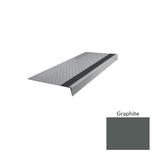 Flextones Graphite Type 685 With Flush Ribbed / Smooth Insert Distinct Designs Rubber - 12" X 72" Stair Tread - Diamond Profile Design