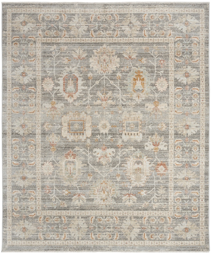 Oases Grey Polypropylene Vintage Area Rug – 10 ft x 14 ft