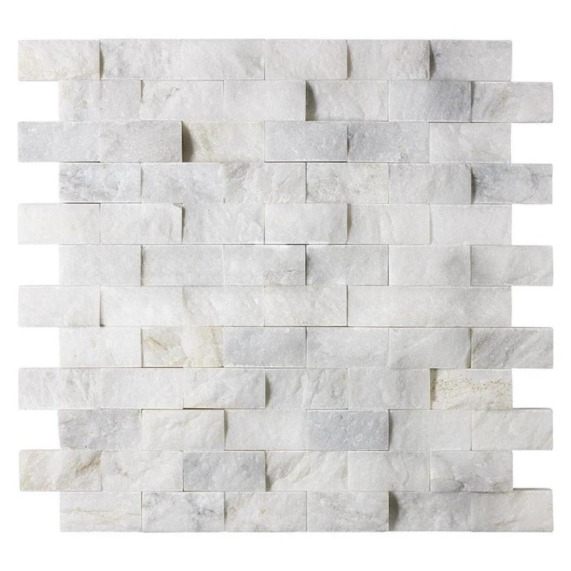 Calacatta Gold Marble Mosaic - 1" x 2" Brick