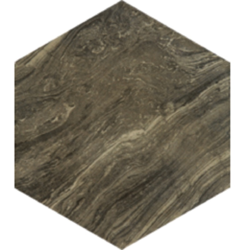 Efes Wenge Porcelain Tile - Textured - 8" x 9" Hexagon