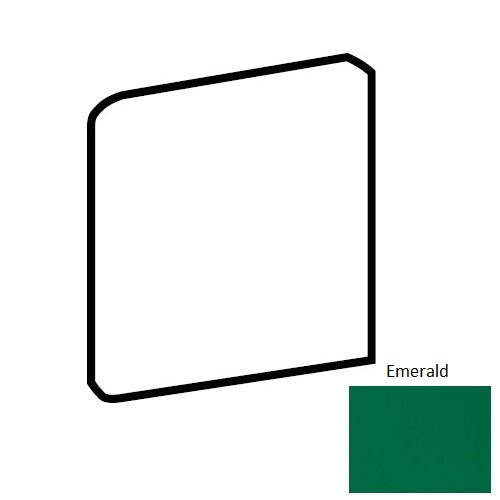 Color Wheel Linear Emerald Ceramic Wall Trim - 4" X 4" Bullnose Corner - Semi Gloss