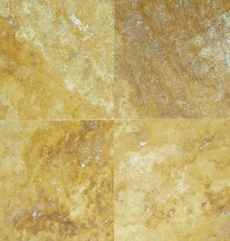 Golden Sienna Travertine Tile - Filled & Honed