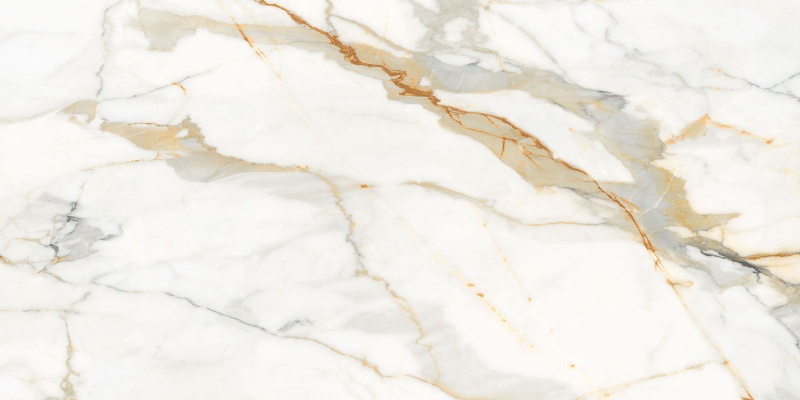 Statuario Gold White Porcelain Tile - Matte - 24" X 48"