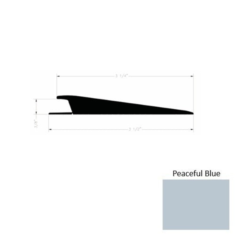 Solid 74 Peaceful Blue Rubber Rolling Traffic Transition - 3 1/2" X 9 Ft (108") X 3/8"